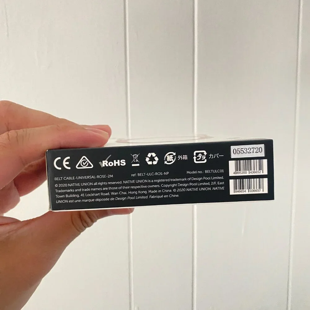 Native Union Belt Universal Rose 6.5ft / 2m (USB-C/8 pin/Micro to USB-A Cable)